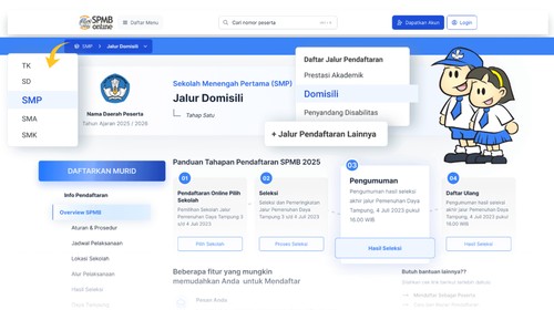 Ilustrasi SPMB. (Web https://spmb.id/)
