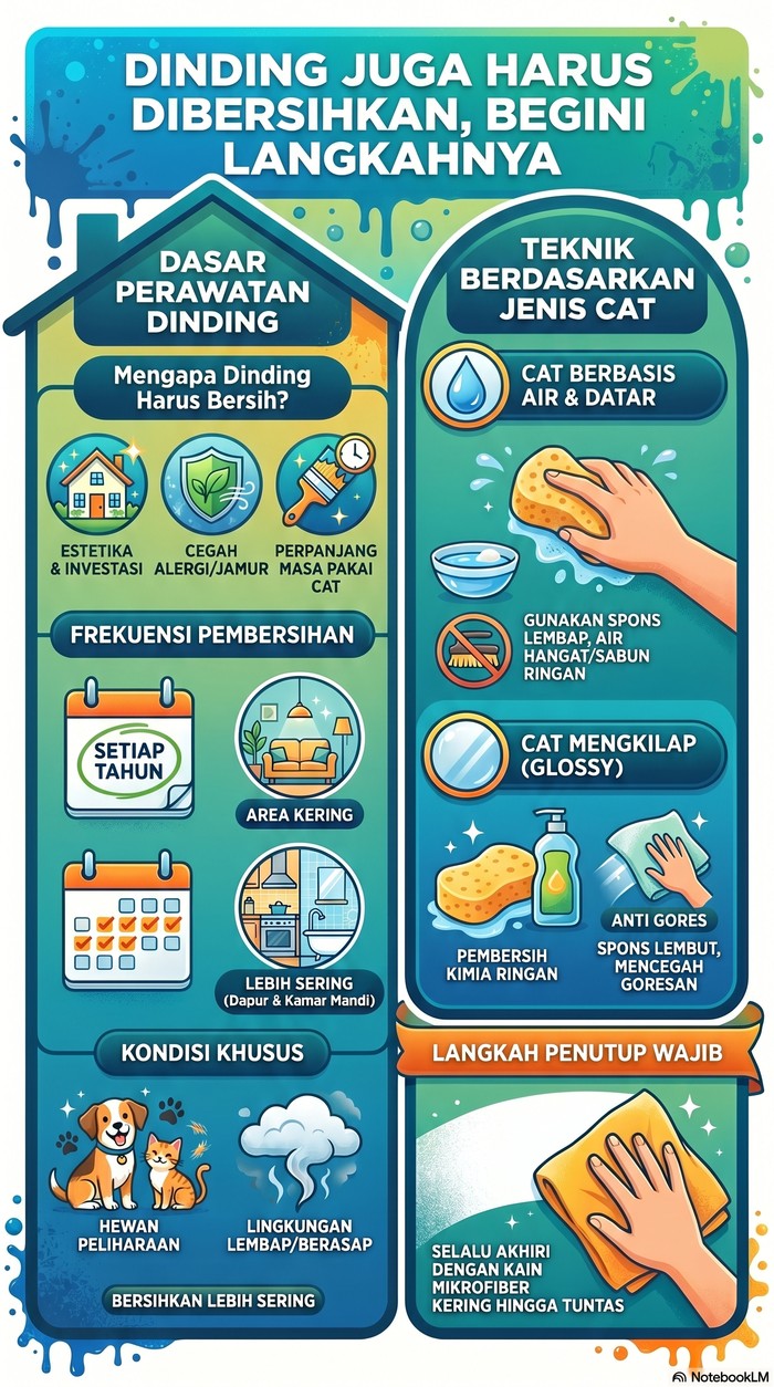 Infografis cara membersihkan dinding
