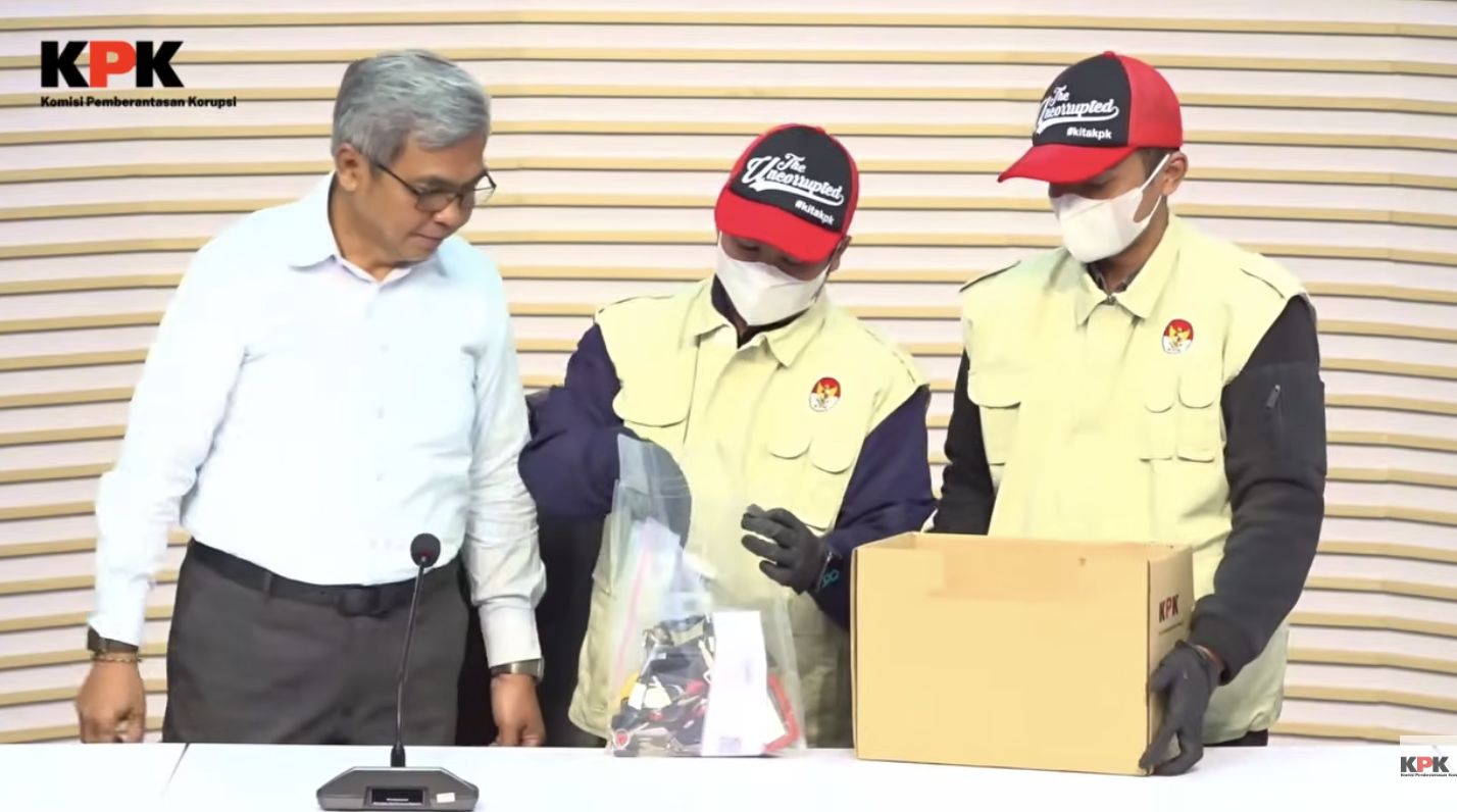 Konpres tangkap tangan dugaan TPK DI kemenkumham tahun 2022-2026. (Tangkapan layar youtube KPK RI)