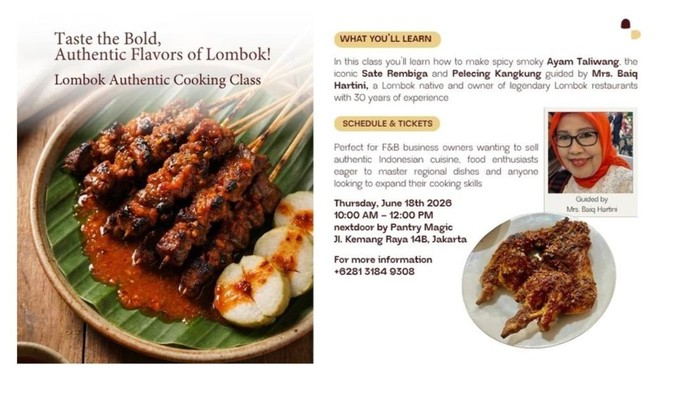 Lombok Authentic Cooking Class di Next Door Pantry Magic Kemang