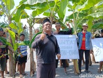 Usung Pohon Pisang, Warga Blora Demo Lagi Tuntut Perbaikan Jalan Randublatung
