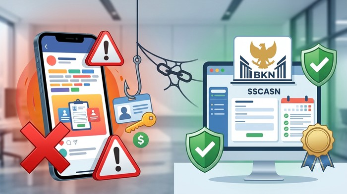 Ilustrasi waspada poster atau link hoaks pendaftaran CPNS.