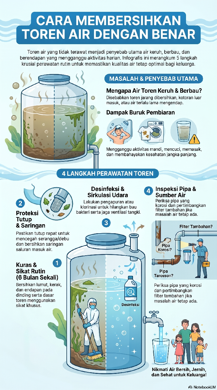 Infografis Cara Bersihkan Toren Air