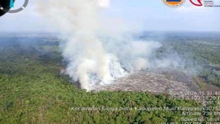 Kebakaran lahan di Musi Banyuasin