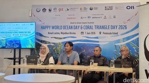 Konferensi pers World Ocean Day & Coral Triangle Day 2026 di Denpasar, Jumat (5/6/2026).