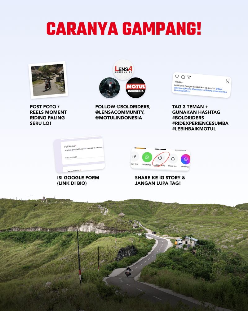 Mau Motoran Keliling Sumba? Yuk Bagikan Momen Riding Paling Menarik!