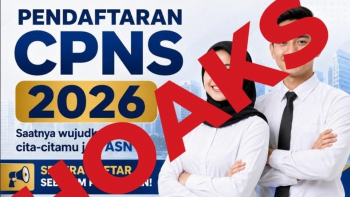 Poster pendaftaran CPNS 2026 hoaks