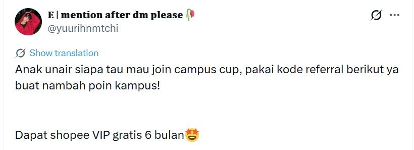 Shopee Campus Cup Diperpanjang! Waktunya All Out & Kumpulkan Poin untuk Bawa Kampus Kamu Jadi Juara! (Dok istimewa)