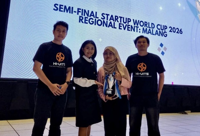 Tim Hi-VITS dari ITS yang berhasil meraih juara Regional Malang Startup World Cup (SWC) 2026 dan akan berlanjut pada kompetisi tingkat internasional di Silicon Valley, Amerika Serikat