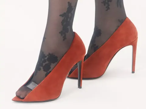 Valentino Open Toe Revele Suede Pumps.