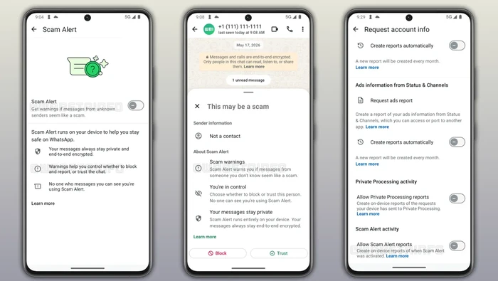 Fitur Scam Alert di WhatsApp