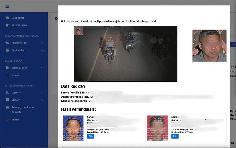 Korlantas Polri terus mengembangkan pemanfaatan Face Recognition dalam mengantisipasi penggunaan pelat nomor palsu, hingga berbagai modus pelanggaran lainnya. (dok Korlantas)