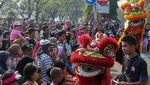Warga Bogor Tumpah Ruah, Atraksi Liong dan Barongsai Sedot Perhatian