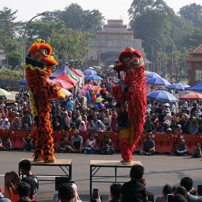 Warga Bogor Tumpah Ruah, Atraksi Liong dan Barongsai Sedot Perhatian