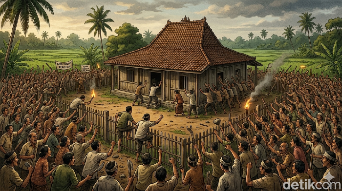 Ilustrasi rumah di desa digeruduk warga.