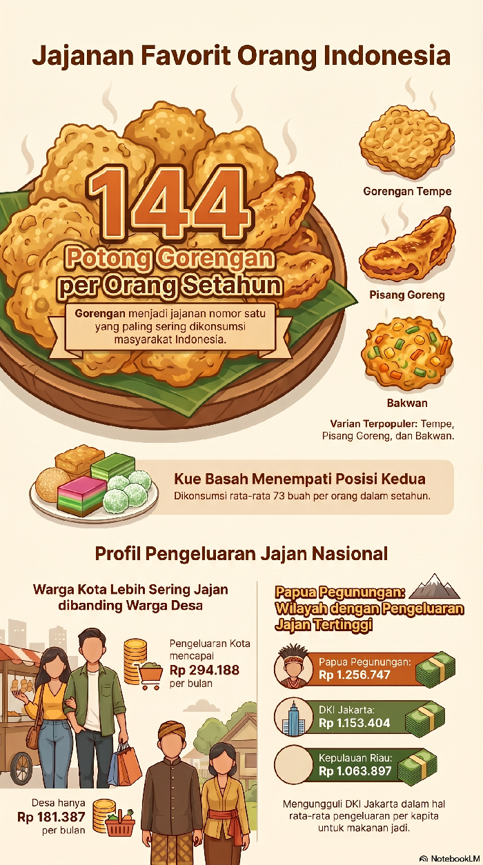 Infografis Jajanan Favorit Orang Indonesia.