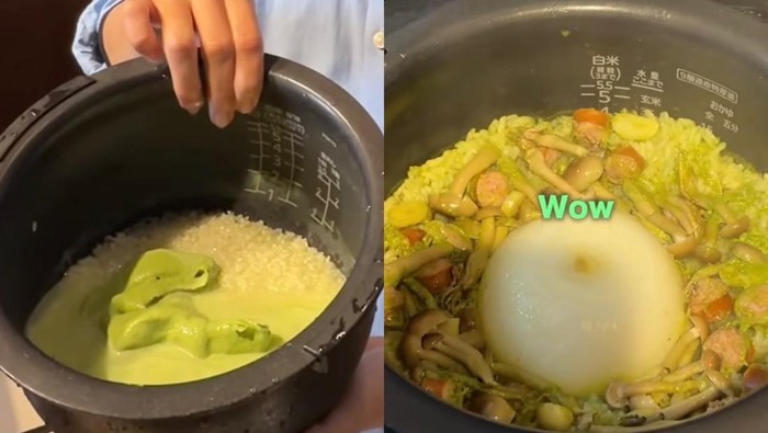 Kreasi Nasi unik pakai es krim matcha