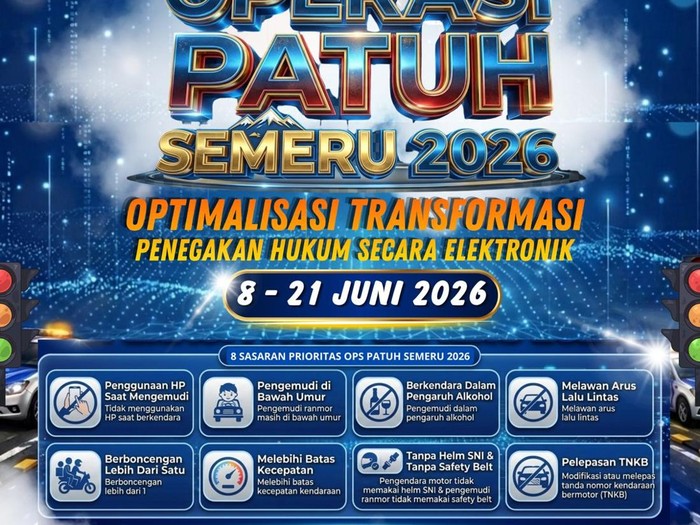 Operasi patuh semeru 2026 di wilayah Polres Batu menyasar 8 pelanggaran