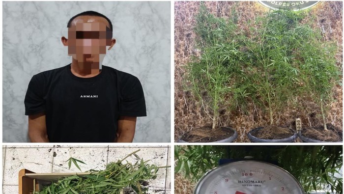 Pelaku dan barang bukti yang diamankan polisi