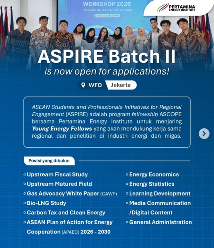Pertamina Energy Institute Buka Fellowship Mahasiswa S1-S2