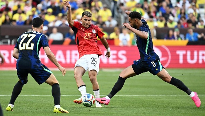 Timnas Brasil menunjukkan bahwa mereka tetap menjadi kekuatan yang patut diperhitungkan meski tanpa diperkuat Neymar. Selecao sukses menundukkan Mesir dengan skor 2-1 dalam laga uji coba terakhir jelang Piala Dunia 2026 yang berlangsung di Huntington Bank Field, Cleveland, Ohio, Minggu (7/6/2026) pagi WIB. REUTERS/Ken Blaze