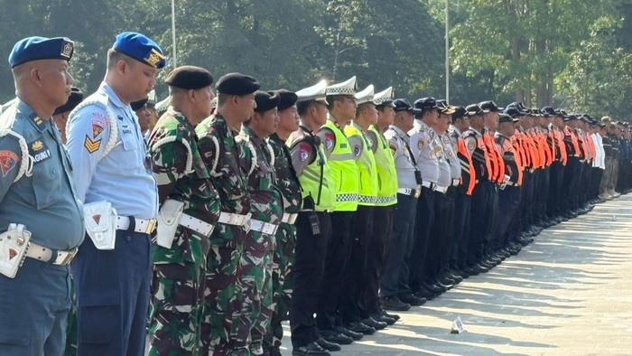 Apel persiapan operasi penertiban parkir liar di Jakarta (Taufiq/detikcom)