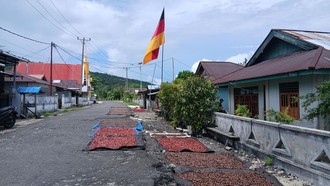 Demam Piala Dunia sampai ke Kepulauan Talaud, Bendera Jerman Berkibar Gagah