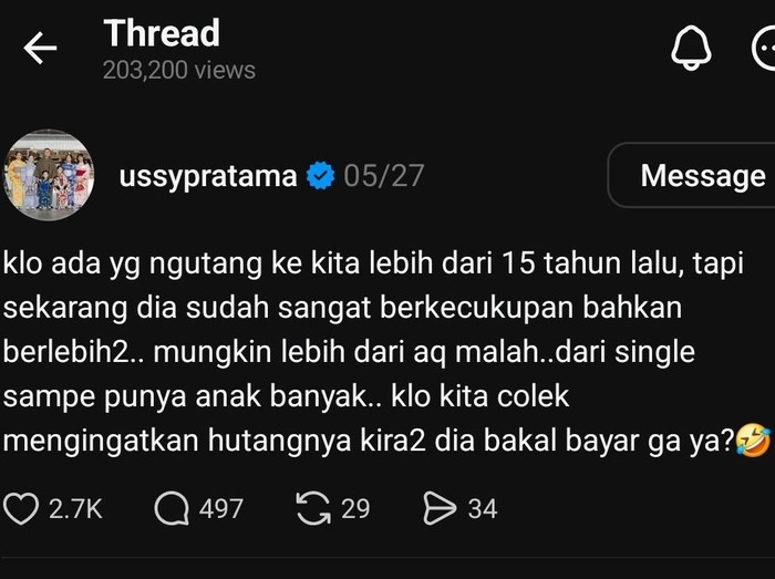 Ussy Sulistiawaty Kapok Pinjamkan Uang, Mau Belajar Tega