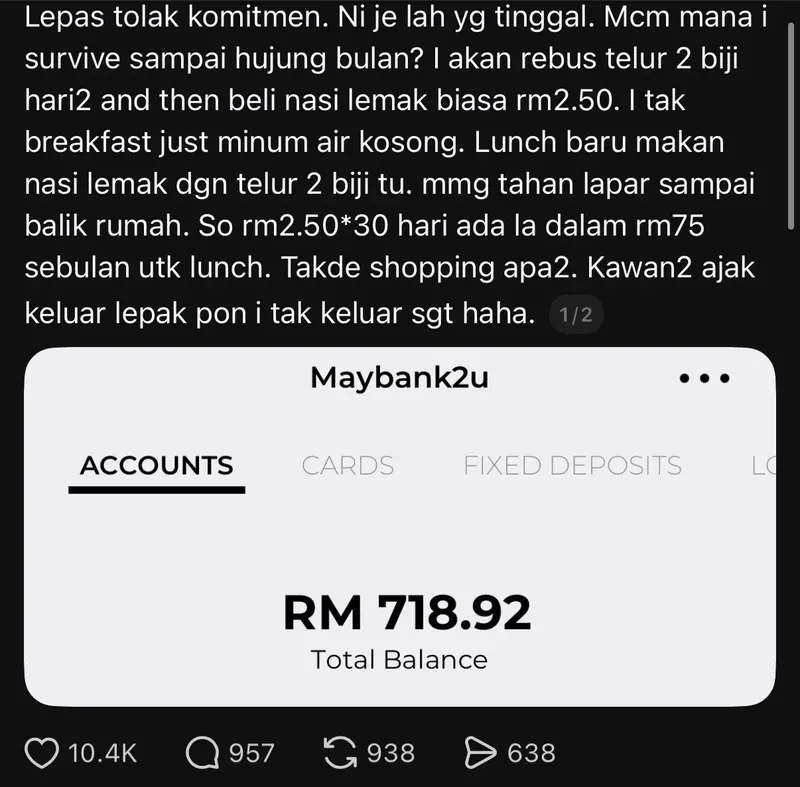 Cara Hemat Ekstrem! Wanita Ini Sebulan Hanya Makan Nasi Lemak Rp 11 Ribuan Cara Hemat Ekstrem! Wanita Ini Sebulan Hanya Makan Nasi Lemak Rp 11 Ribuan