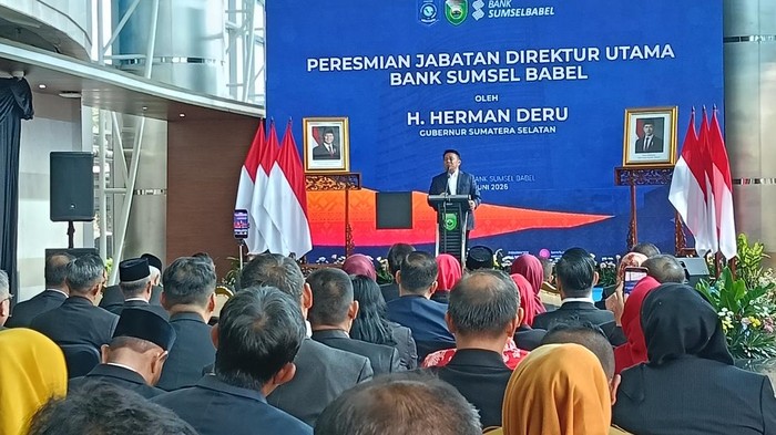 Gubernur Sumsel Herman Deru usai melantik Dirut Bank Sumsel Babel