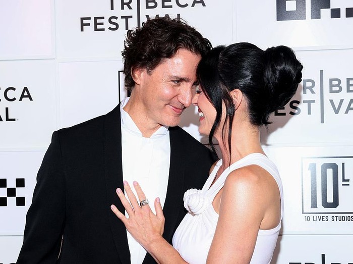Justin Trudeau dan Katy Perry di pemutaran perdana dunia 