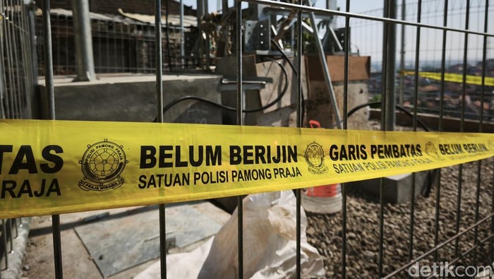 Tower BTS di Kelurahan Tandang, Kecamatan Tembalang, yang disegel Satpol PP Kota Semarang, Selasa (9/6/2026).