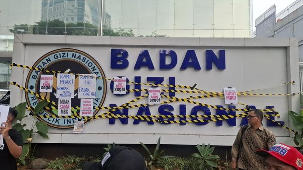 Demonstrasi di depan kantor BGN (Belia/detikcom)