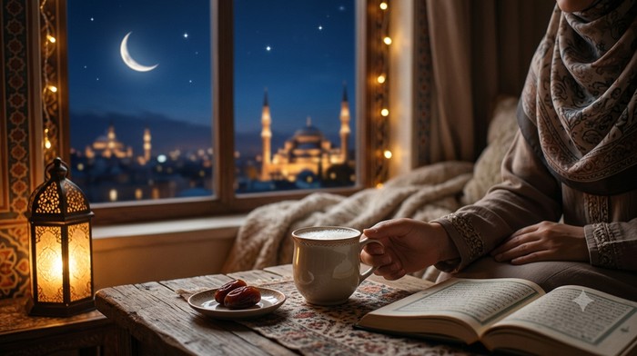 Ilustrasi minum susu putih di malam Tahun Baru Islam 1 Muharram.