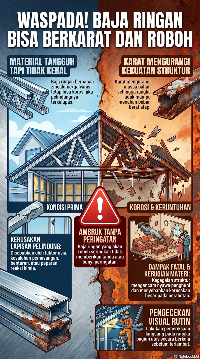 Infografis rangka baja ringan bisa berkarat