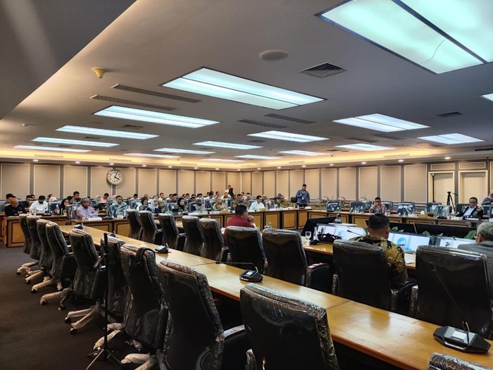 Menteri HAM Natalius Pigai rapat di DPR, 10 Juni 2026. (Alfons/detikcom)