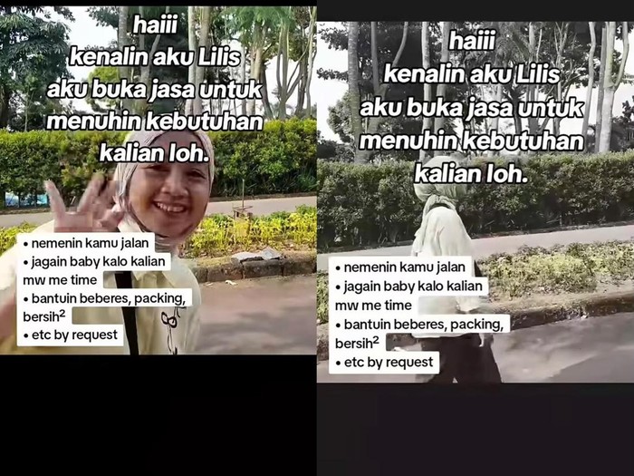 Sulit cari kerja, wanita ini buka peluang sendiri dengan menawarkan jasa teman jalan, jaga bayi, hingga bersihkan rumah harga Rp 25 Ribu.