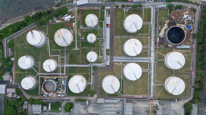 A drone view shows fuel terminal of the state-owned company Pertamina at the industrial area in Cilegon, Banten province, Indonesia, June 6, 2026. REUTERS/Willy Kurniawan