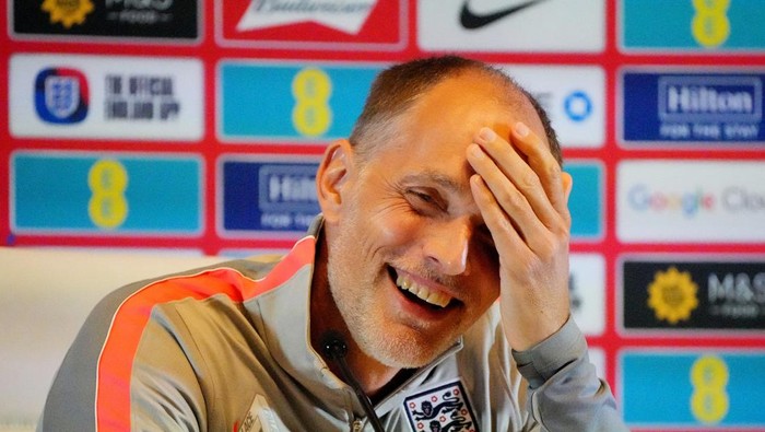 Soccer Football - FIFA World Cup 2026 - England Press Conference - Gardens North County District Park, Palm Beach Gardens, Florida, U.S. - June 9, 2026 England manager Thomas Tuchel during the press conference IMAGN IMAGES via Reuters/Jim Rassol