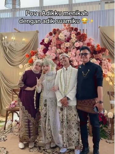 Viral kisah unik pernikahan silang di medsos, seorang adik menikah dengan adik dari suami kakaknya. Netizen pun heboh sebut momen ini plot twist.