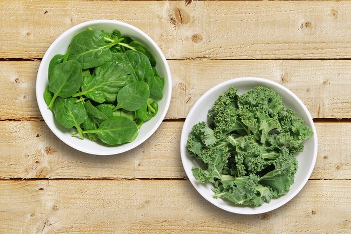 Fresh Kale Leaf isolated on white (excluding the shadow)