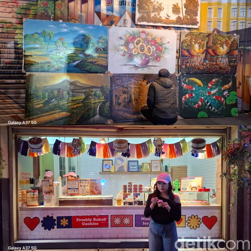Galaxy A37 5G menunjukkan kemampuan fotografi malam yang impresif saat digunakan mengabadikan suasana Jalan Braga, Bandung, Jawa Barat