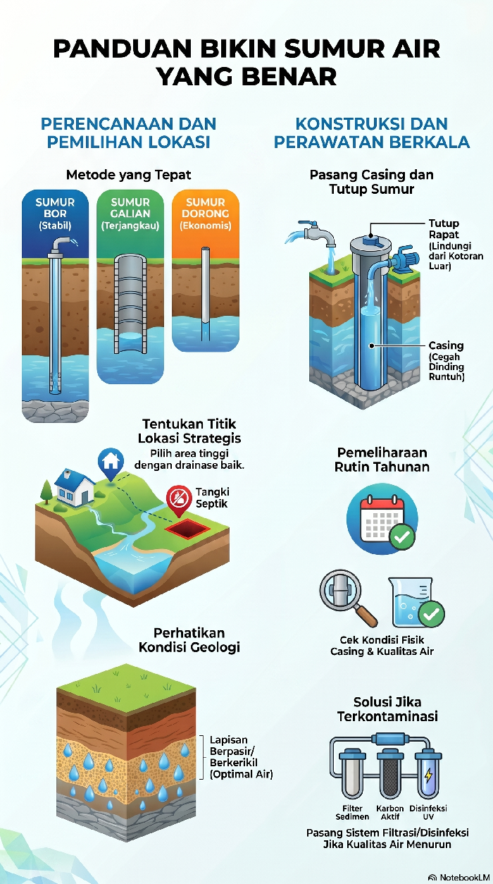 Infografi Panduan Bikin Sumur Air yang Benar