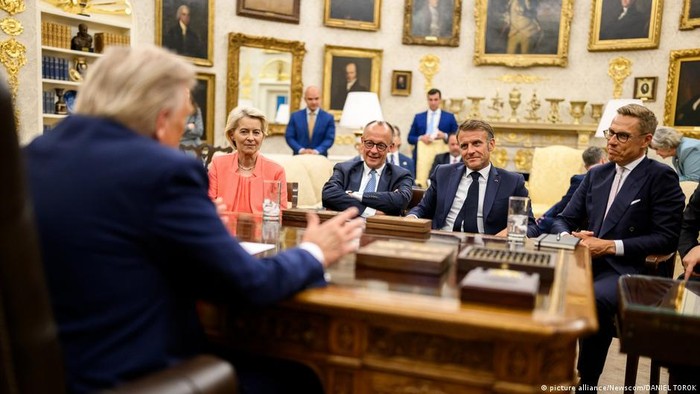 Para pemimpin Eropa harus memikirkan kembali strategi transatlantik mereka dengan Trump yang sedang berkuasa (Arsip Agustus 2025) (picture alliance/Newscom/DANIEL TOROK)