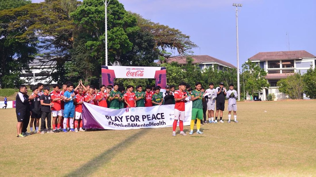 Campaign Play For Peace dan Football For Mental Health Menggema di Liga Universitas Coca-Cola. (Foto: dok. Cuwitan Digital)