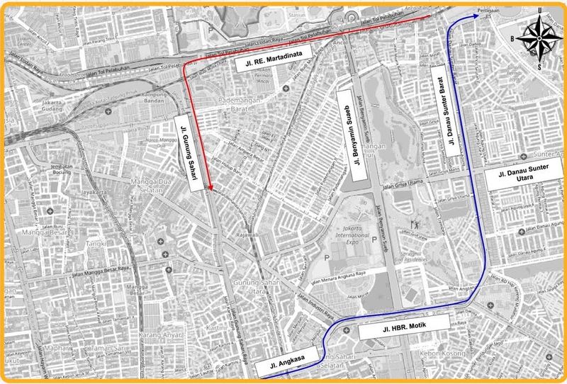 Pemprov DKI Jakarta menyiapkan rekayasa lampau lintas (lalin) sekitar area Kemayoran selama digelarnya Jakarta Fair alias Pekan Raya Jakarta (PRJ). (dok Dishub DKI)