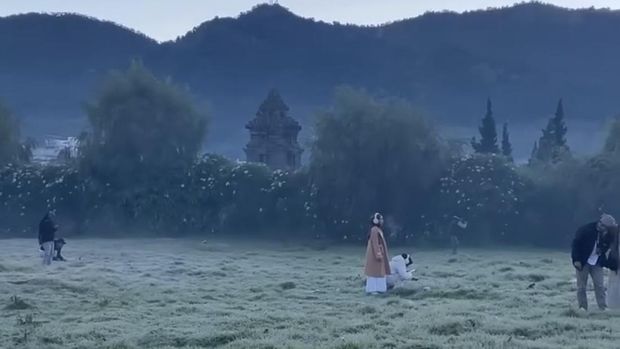 Penampakan embun es di Dieng, Kamis (11/6/2026).