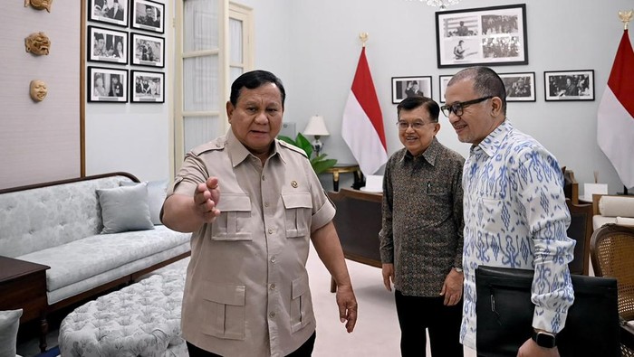 Prabowo bertemu dengan Jusuf Kalla di Istana Merdeka (Foto: Cahyo - Biro Pers, Media, dan Informasi Sekretariat Presiden)