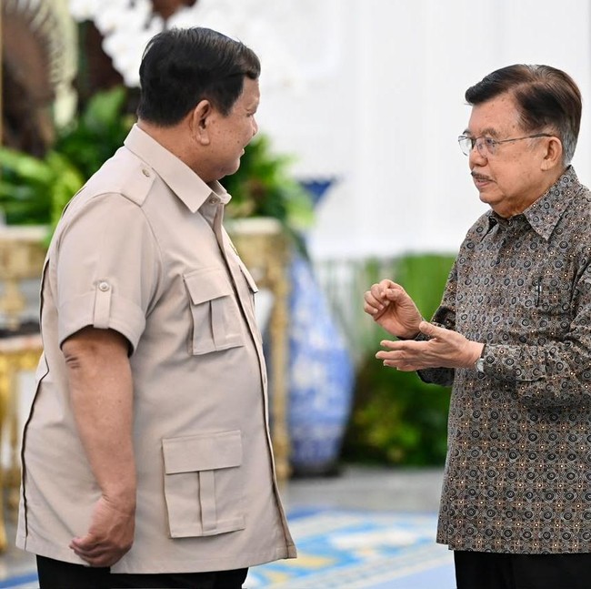 Potret JK dan Putranya Diterima Prabowo di Istana