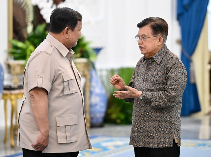 Prabowo bertemu dengan Jusuf Kalla di Istana Merdeka (Foto: Cahyo - Biro Pers, Media, dan Informasi Sekretariat Presiden)